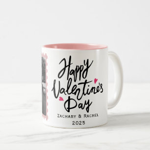 Caneca De Café Em Dois Tons Dia de os namorados de Tipografia Romântica casal 