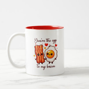Caneca De Café Em Dois Tons Dia de os namorados de trocadilhos de Comida Kawaa