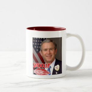 Caneca De Café Em Dois Tons Dia de os namorados George Bush