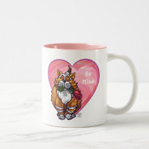 Caneca De Café Em Dois Tons Dia de os namorados Ginger Cat