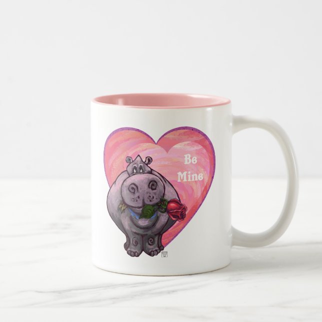 Caneca De Café Em Dois Tons Dia de os namorados Hippopotamus (Direita)