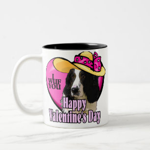 Caneca De Café Em Dois Tons Dia de os namorados Inglês Springer Spaniel