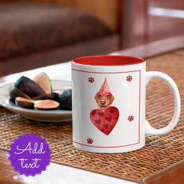 Caneca De Café Em Dois Tons Dia de os namorados Labrador Amarelo Dog