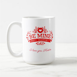 Caneca De Café Em Dois Tons Dia de os namorados Personalizável Que Eu Te Amo