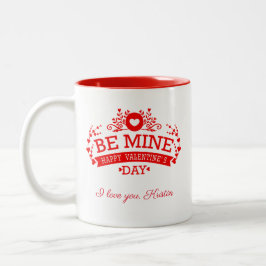 Caneca De Café Em Dois Tons Dia de os namorados Personalizável Que Eu Te Amo