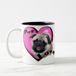 Caneca De Café Em Dois Tons Dia de os namorados Pug