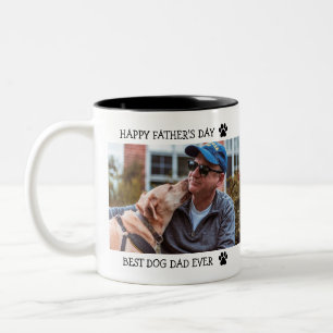 Caneca De Café Em Dois Tons Dia de os pais Feliz, Melhor Pai De Cão, Foto Per