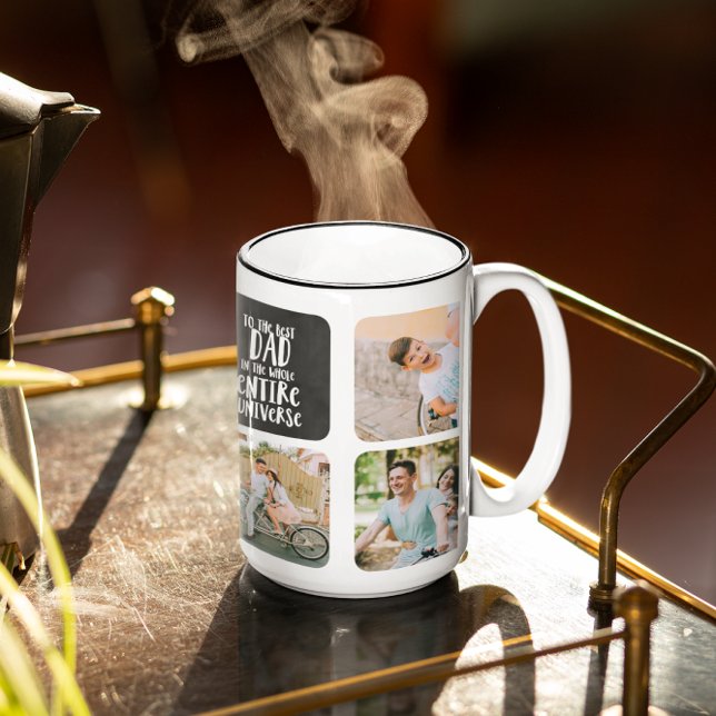 Caneca De Café Em Dois Tons Dia de os pais Foto Collage Mug (Criador carregado)