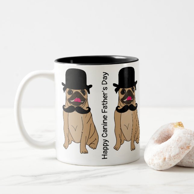 Caneca De Café Em Dois Tons Dia de os pais legal Feliz Canino (Com Donut)