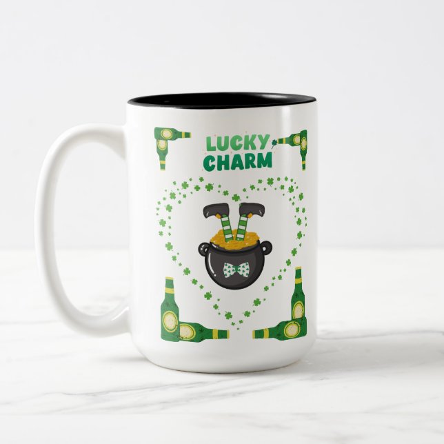 CANECA DE CAFÉ EM DOIS TONS DIA DE SÃO PATRÍCIO (Esquerda)