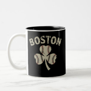 Caneca De Café Em Dois Tons Dia de São Patrício de Boston Vintage Trevo Irland