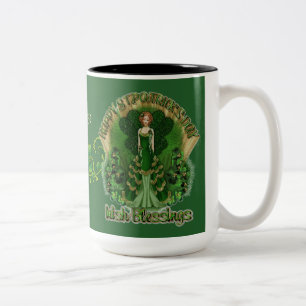 Caneca De Café Em Dois Tons Dia de São Patrício irlandês personalizado Mug2