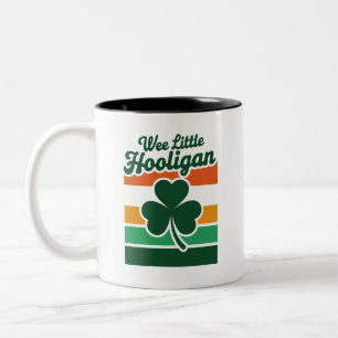 Caneca De Café Em Dois Tons Dia de São Patrício Pequeno Hooligan Engraçado 