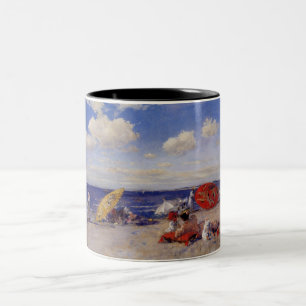 Caneca De Café Em Dois Tons Dia de Verão na praia (Paisagem de praia)