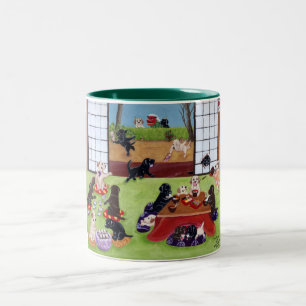 Caneca De Café Em Dois Tons Dia do ano novo japonês Labradors