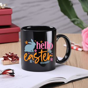 Caneca De Café Em Dois Tons Dia do felz pascoa - Flores Engraçadas