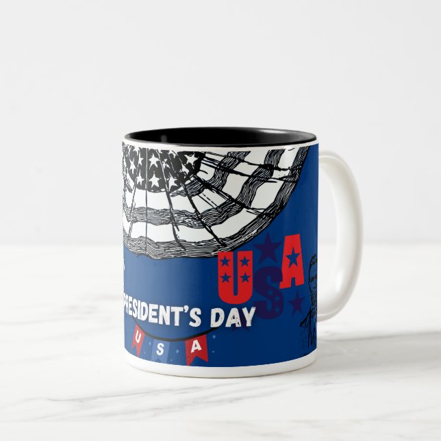 Caneca De Café Em Dois Tons Dia do Presidente Mug (Frente Esquerda)