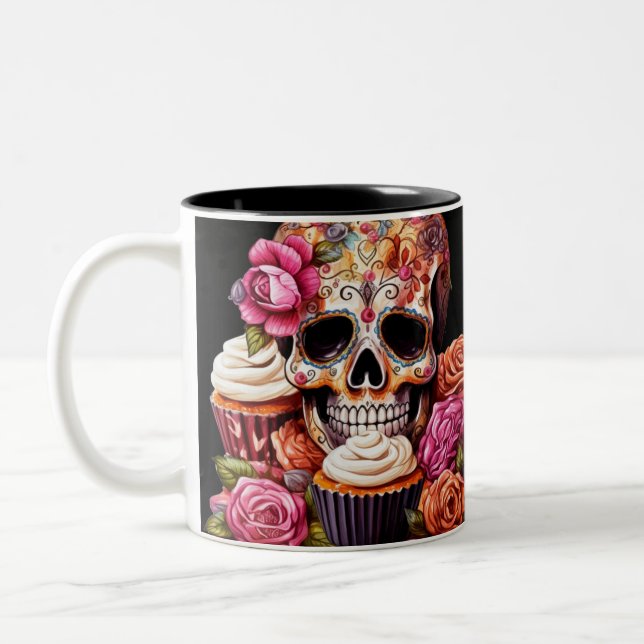 Caneca De Café Em Dois Tons Dia dos Mortos (Esquerda)