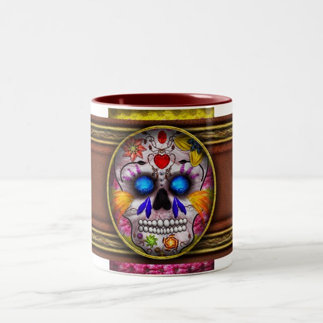Caneca De Café Em Dois Tons Dia dos Mortos - Máscara da Morte (Centro)