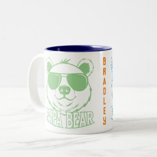 Caneca De Café Em Dois Tons Dia dos Pais PaPa Urso COLORIDO NOME