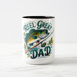 Caneca De Café Em Dois Tons Dia dos Pais/Pesca/Carne Grande Pai
