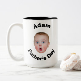 Caneca De Café Em Dois Tons Dia dos Pais, Presente de Rosto de Bebê, Tendência