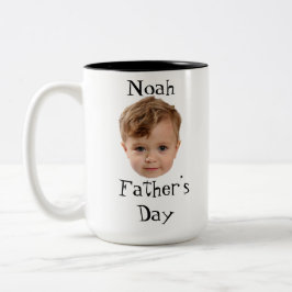 Caneca De Café Em Dois Tons Dia dos Pais, Presente do Papai de Rosto de Bebê, 