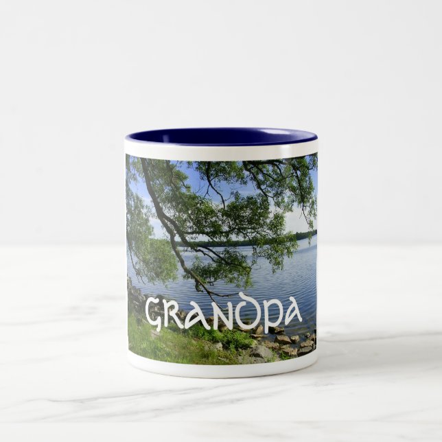 Caneca De Café Em Dois Tons Dia feliz "vovô " das avós (Centro)
