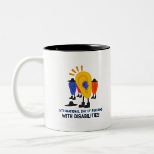 Caneca De Café Em Dois Tons Dia Internacional das Pessoas com Deficiência