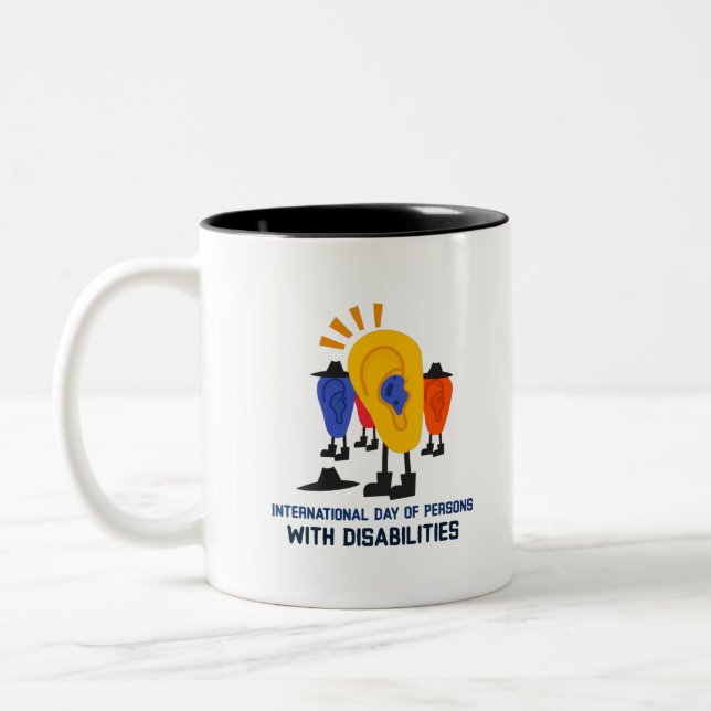 Caneca De Café Em Dois Tons Dia Internacional das Pessoas com Deficiência (Esquerda)