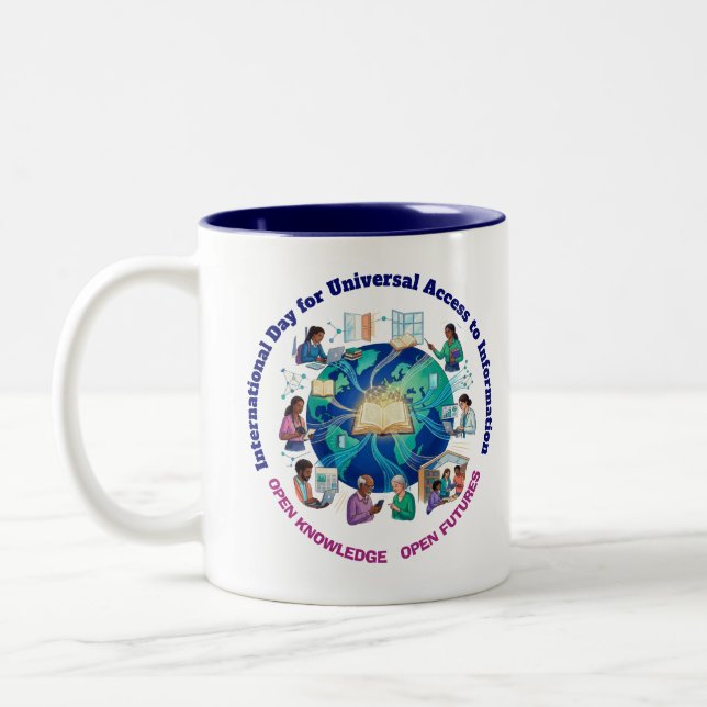 Caneca De Café Em Dois Tons Dia Internacional do Acesso Universal à Informação (Esquerda)