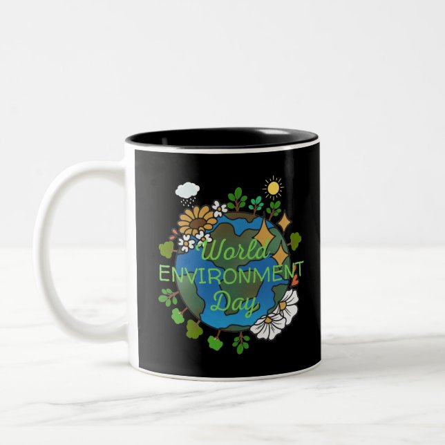 Caneca De Café Em Dois Tons Dia Mundial do Ambiente (Esquerda)