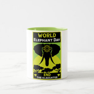 Caneca De Café Em Dois Tons Dia Mundial do Elefante Sexta-Feira 12 de agosto T