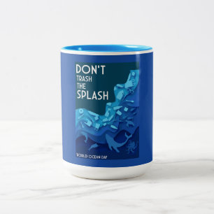 Caneca De Café Em Dois Tons Dia Mundial do Oceano