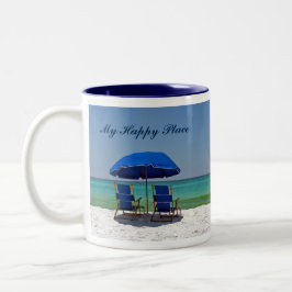 Caneca De Café Em Dois Tons Dia na praia