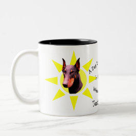 Caneca De Café Em Dois Tons Dia Sem Dobie Cute Doberman Personalizado