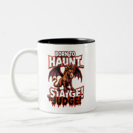 Caneca De Café Em Dois Tons Diabo de Jersey Nascido para Assombrar Humor de Cr