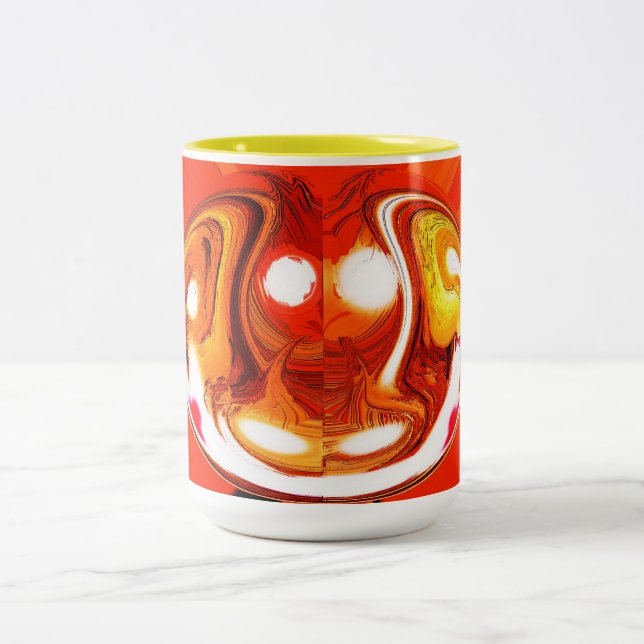 Caneca De Café Em Dois Tons Diabo do fogo (Centro)