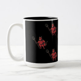 Caneca De Café Em Dois Tons Diabo Vermelho