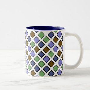 Caneca De Café Em Dois Tons DIAG SQUARES mais caneca azul de café de dois ton