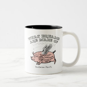 Caneca De Café Em Dois Tons Diagrama de Cortes de Porco Voador