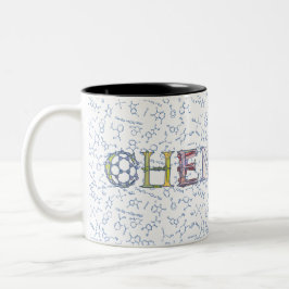 Caneca De Café Em Dois Tons Diagrama de química e tipografia