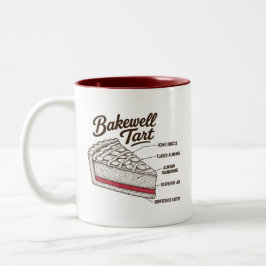 Caneca De Café Em Dois Tons Diagrama Desenhado à Mão da Tarte Bakewell Vintage