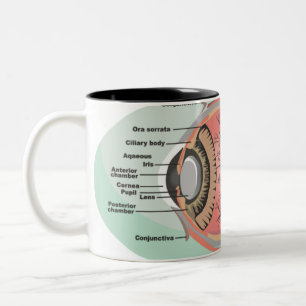 Caneca De Café Em Dois Tons Diagrama dos olhos para o mês nacional de tratamen