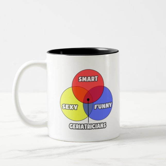Caneca De Café Em Dois Tons Diagrama Venn.. Geriatricos (Esquerda)