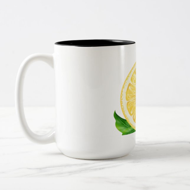 Caneca De Café Em Dois Tons Dias Frescos de Limão  (Esquerda)