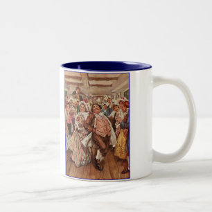 Caneca De Café Em Dois Tons Dickens dançarinos festivos de um Natal