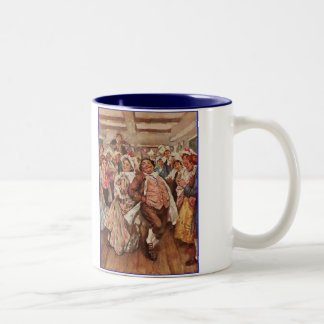 Caneca De Café Em Dois Tons Dickens dançarinos festivos de um Natal