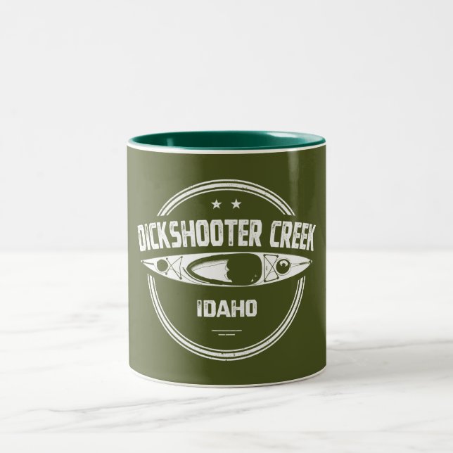 Caneca De Café Em Dois Tons Dickshooter Creek Idaho Kayaking (Centro)