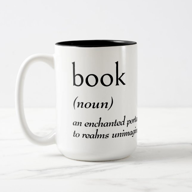 Caneca De Café Em Dois Tons Dictionary Definition For BOOK (Esquerda)